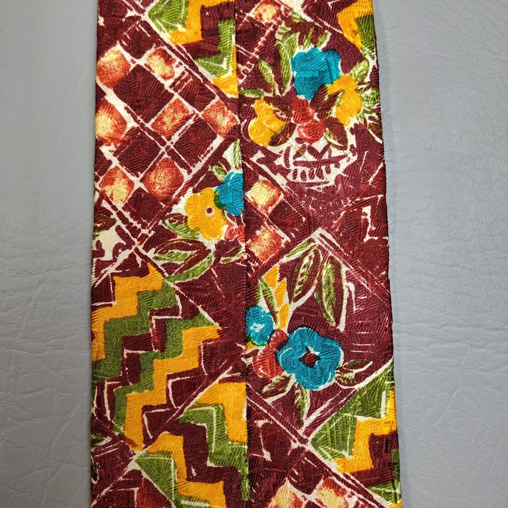 Vintage Ermenegildo Zegna Tie Multi Color Floral 100%‎ Silk  58" Made In Italy - Picture 10 of 11